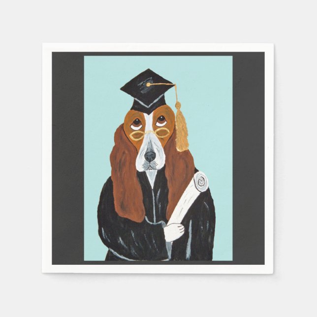 Basset Hound Absolvent Serviette (Vorderseite)