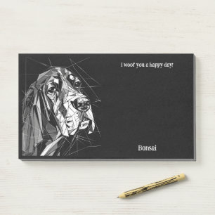 Basset Hound Abstrakt Art Hund Name Post-it Klebezettel