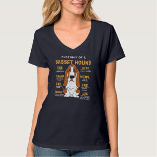 Basset Hound Anatomie Funny Dog Mama Vater Niedlic T-Shirt