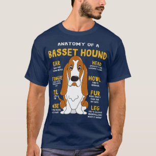 Basset Hound Anatomie Lustiger Hund Mama Papa Süße T-Shirt