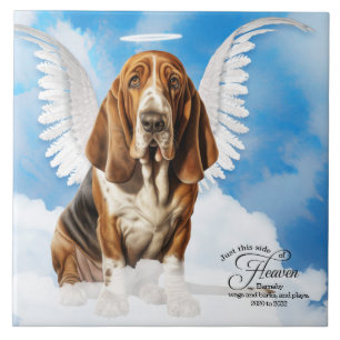 Basset Hound Angel Dog Personalisiertes Haustier M Fliese