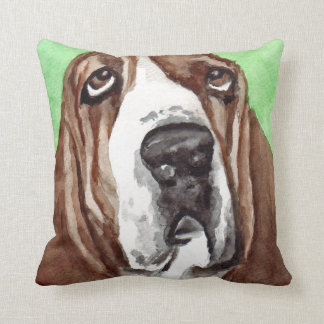 Basset Hound-Aquarell-Kunst Kissen