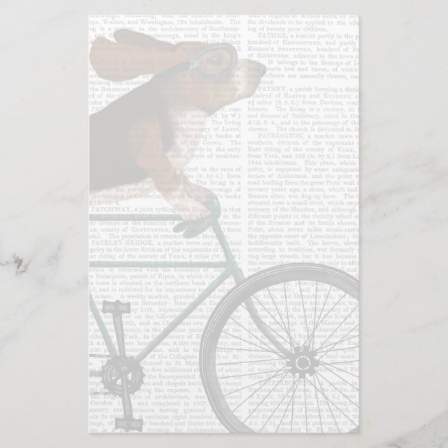 Basset Hound auf dem Fahrrad Briefpapier (Vorderseite)