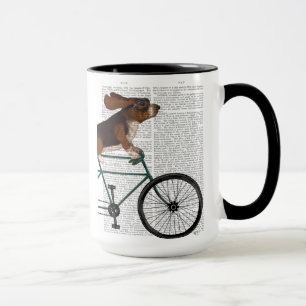 Basset Hound auf dem Fahrrad Tasse