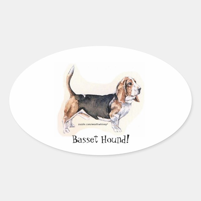 Basset Hound! Aufkleber (Vorderseite)