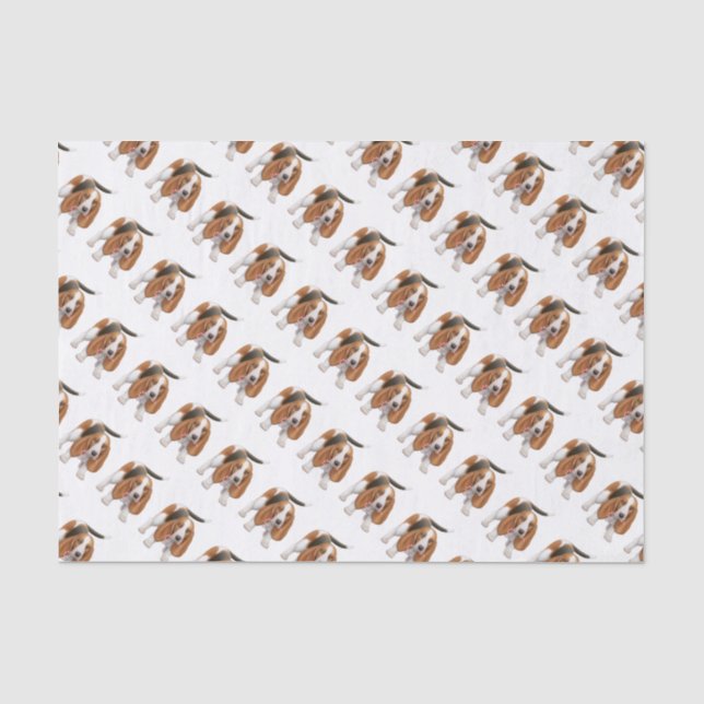 Basset Hound avec le papier de soie de soie de (Recto)