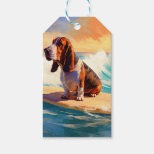 Basset Hound Beach Surfen Malerei Geschenkanhänger