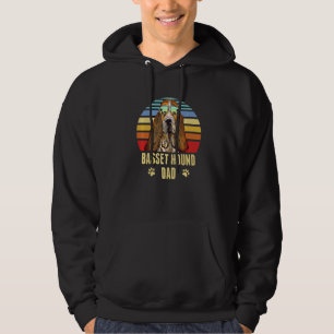 Basset Hound Bester Hund Vater je Retro Sunset Bea Hoodie