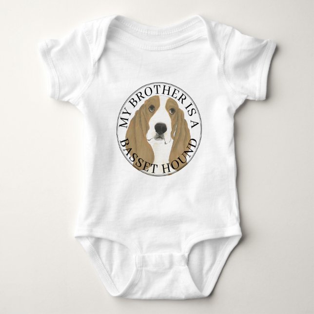 Basset Hound Big Brother Baby Strampler (Vorderseite)