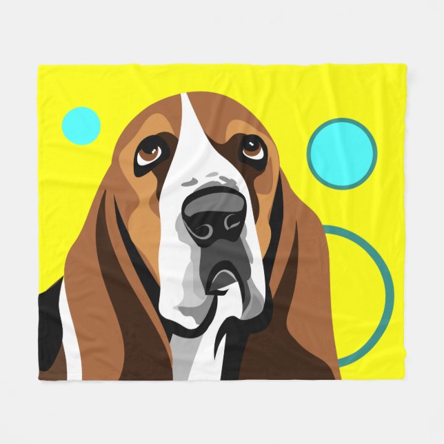 Basset Hound-Bild Fleecedecke (Vorderseite (Horizontal))