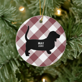 Basset Hound Buffalo Karo Keramik Keramik Ornament