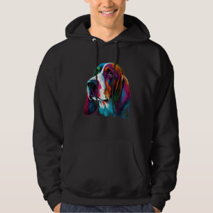 Basset Hound Bunte Aquarellmalerei Hund Hoodie
