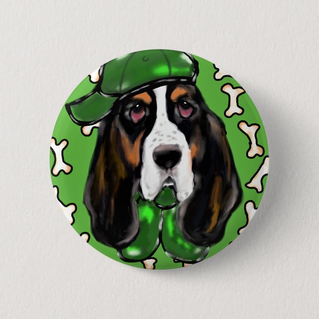 Basset Hound Button (Vorderseite)