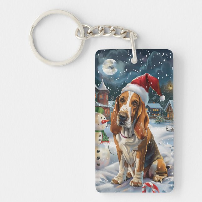 Basset Hound Chien Winter Wonderland Noël Joie (Devant)