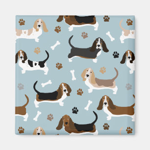 Basset Hound Chig Bones and Paks Magnet