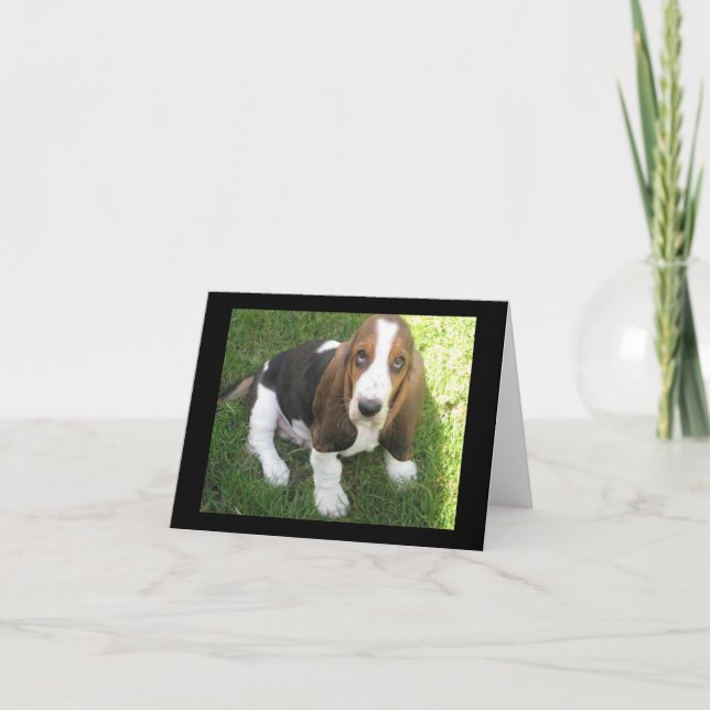 basset hound chiot chien vierge carte de note (Devant)