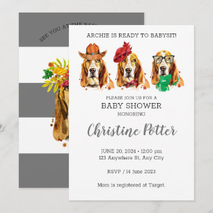 Basset Hound Chiot Thème Baby shower Invitation