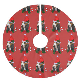 Basset Hound Christmas Merry Polyester Weihnachtsbaumdecke