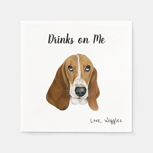 Basset Hound Cocktail Napkins Serviette (Vorderseite)