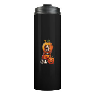 Basset Hound Cosplay Horror Carved Pumpkin Hallowe Thermosbecher