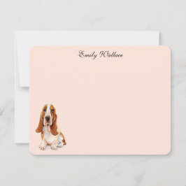 Basset Hound Custom Flat Dankeschön Hinweise Dankeskarte