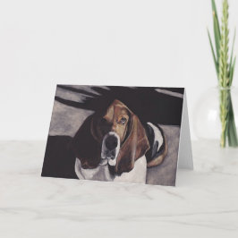 Basset Hound Dog Art Grußkarte Karte