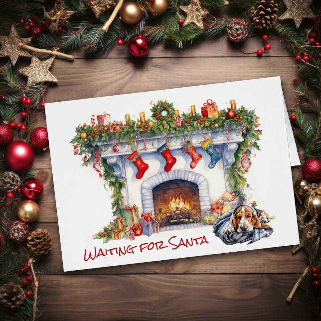 Basset Hound Dog attend Père Noël (Créateur téléchargé)