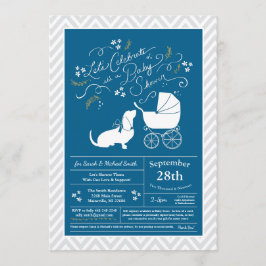Basset Hound Dog Baby Shower Boy Blue Einladung
