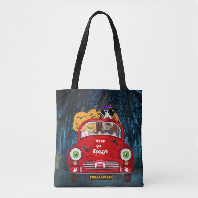 Basset Hound Dog Beängstigendes Halloween Auto Tasche (Vorderseite)