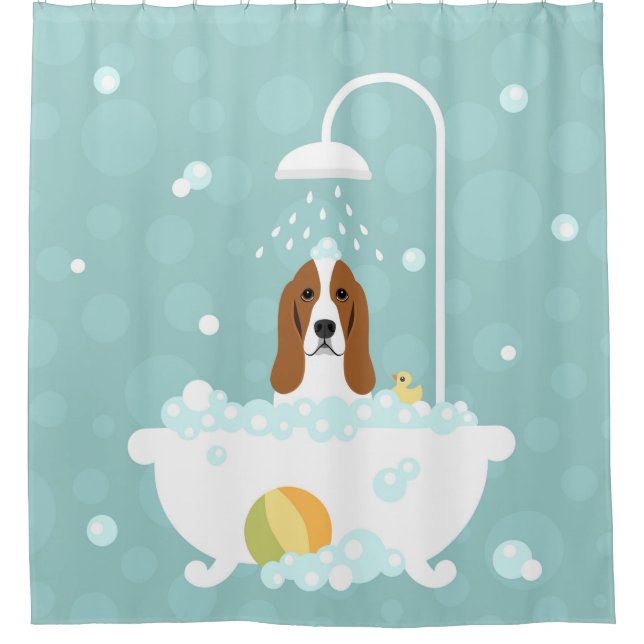 Basset Hound Dog Duschvorhang (Vorderseite)
