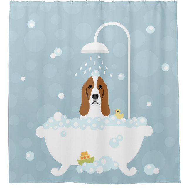 Basset Hound Dog Duschvorhang (Vorderseite)
