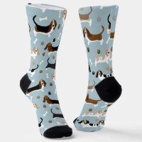 Basset Hound Dog Knochen und Paws Socken