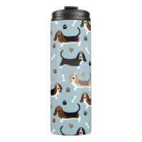 Basset Hound Dog Knochen und Paws Thermal Tumbler