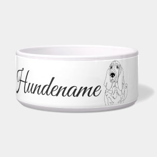 Basset Hound dog Line Art personalized bowl Napf