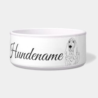 Basset Hound dog Line Art personalized bowl Napf