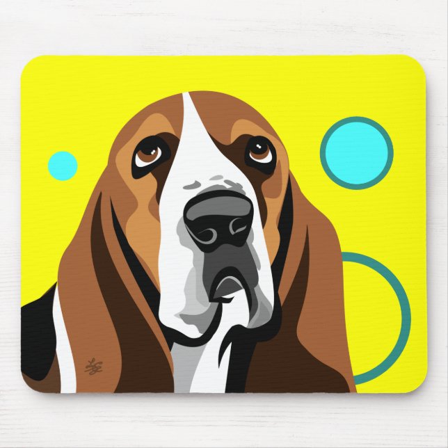 Basset Hound Dog Mousepad (Vorne)