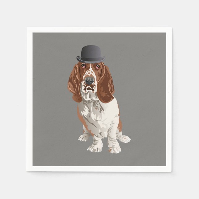 Basset Hound Dog Paper Napkin Serviette (Vorderseite)