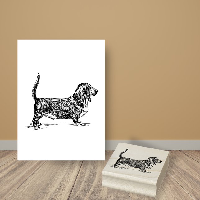 Basset Hound Dog Rasse Gummistempel (Von Creator hochgeladen)