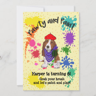 Basset Hound Dog Spaß Kunst Einladung zum Geburtst