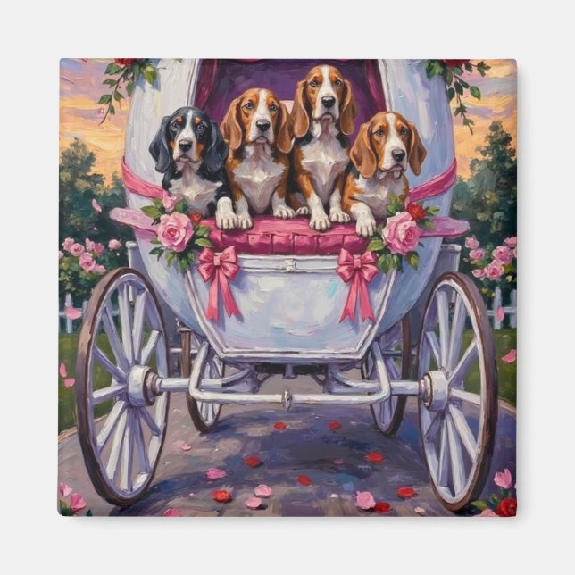 Basset Hound Dog Valentine's Day  Magnet (Vorne)