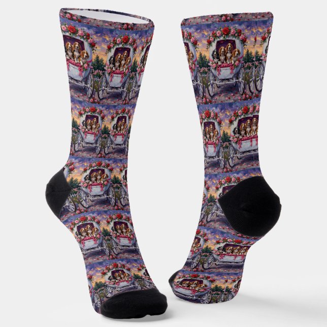 Basset Hound Dog Valentine's Day  Socken (Gewinkelt)