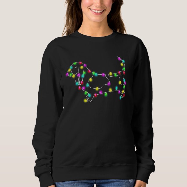 Basset Hound Dogs Tree Christmas Xmas  For Pet Dog Sweatshirt (Vorderseite)