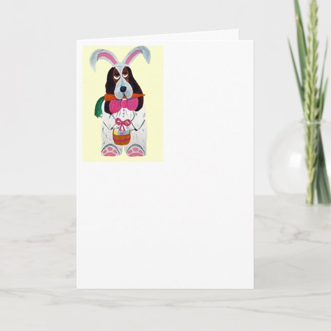 Basset Hound Easter Bunny Feiertagskarte (Vorderseite)