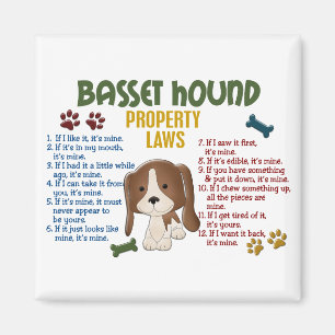 Basset Hound-Eigentums-Gesetze 4 Magnet