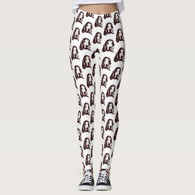 Basset Hound Face Leggings (Vorderseite)