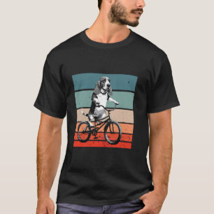 Basset Hound Fahrradfahren Retro Hund Tier Fahrrad T-Shirt