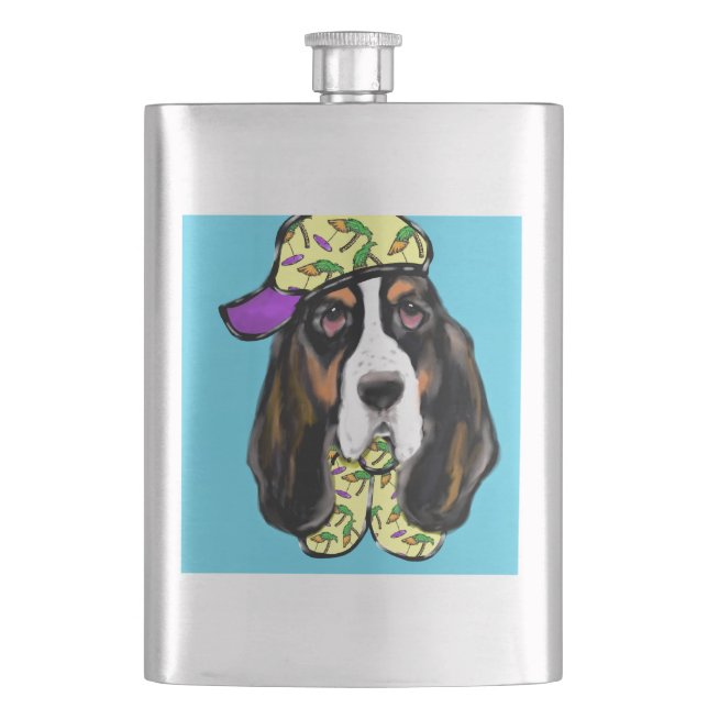Basset Hound Flachmann (Vorderseite)