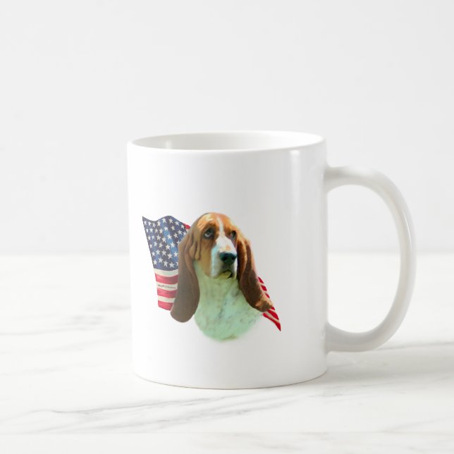 Basset Hound Flag Kaffeetasse (Rechts)