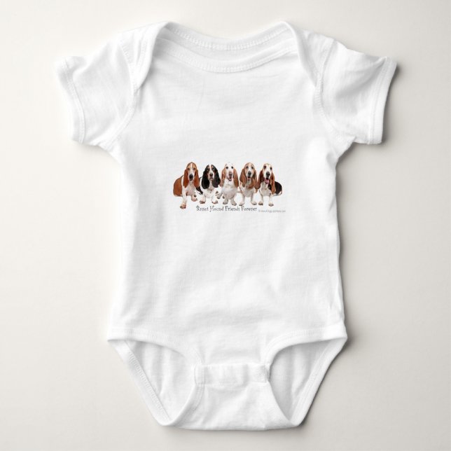Basset Hound-Freunde für immer Baby Strampler (Vorderseite)