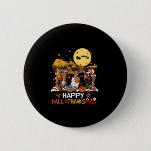 Basset Hound Frohes Hallothanksmas Halloween Ernte Button